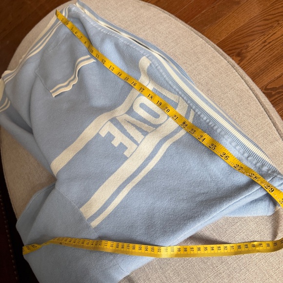 Sandro Paris Opera ‘LOVE’ Varsity Light Blue Cardigan Sweater - Picture 15 of 16